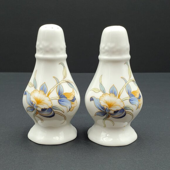 Aynsley Just Orchids Salt & Pepper Shakers English Bone China Floral Shakers - Picture 1 of 9
